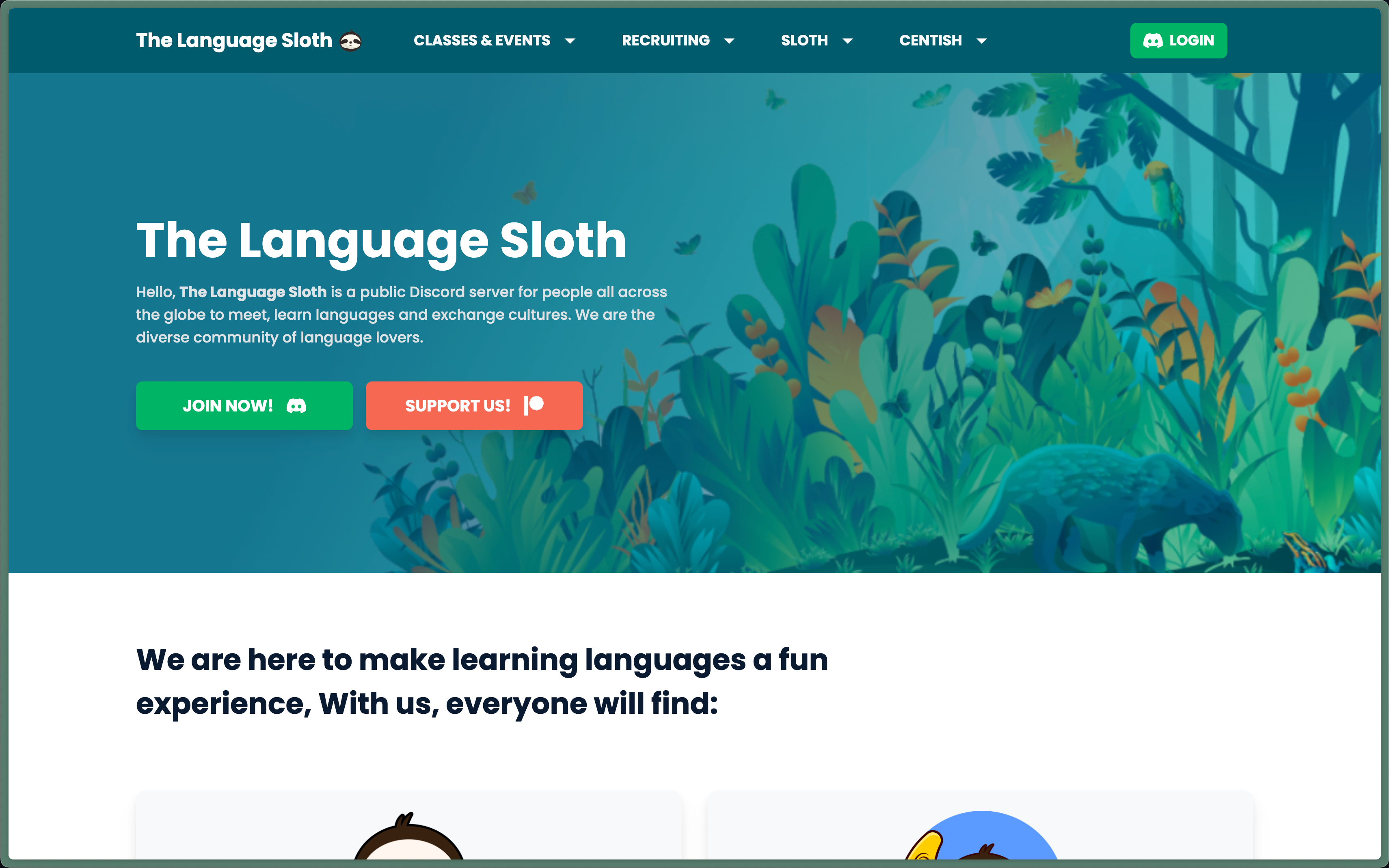 The Language Sloth Website